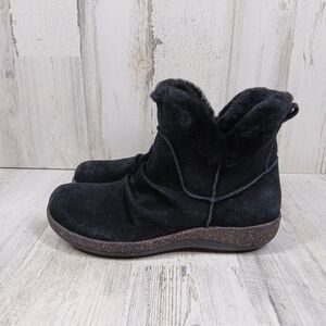 Aetrex Womens Remi Leather Winter Flats Ankle Boots #428